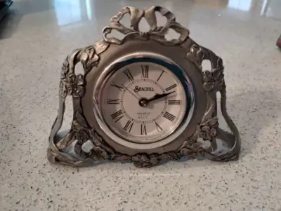 Antique Seagull Pewter Clock, View more