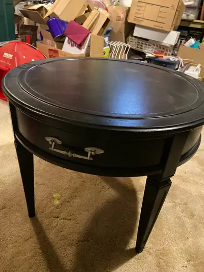Round Side Table with Drawer, View more