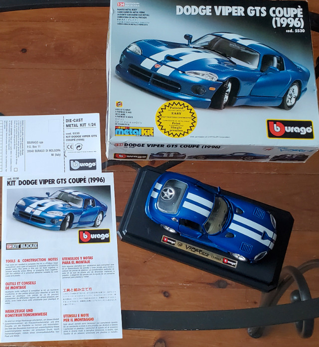 Burago Dodge Viper GTS Coupe (1996) Blue Diecast 1:24 Model Car in Hobbies & Crafts in City of Halifax - Image 4