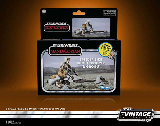 Star Wars the Vintage Collection Speeder Bike Trooper & Grogu in Toys & Games in Trenton