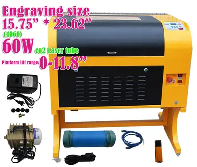 60W 4060 CO2 Laser Engraving Cut Machine Water cooling 130065, View more