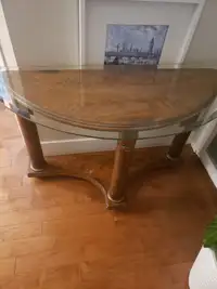 Wood and glass console 