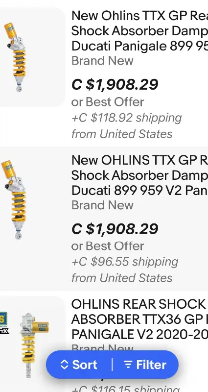 Ducati Panigale R V2 Ohlins TTX Rear Manual Race Shock Corse oem in Other in Barrie - Image 9