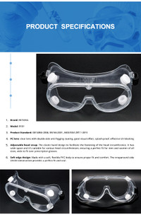 R101- Anti-Fog Protective Safety Goggle CE FDA Approval
