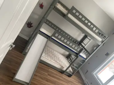 Lit superposé trible séparable en 3 lits avec matelas, View more