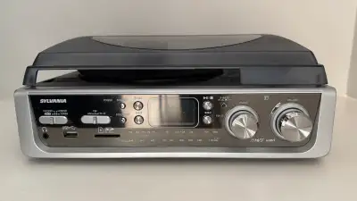 Sylvania SRCD873 Turntable with Stereo Radio and USB/SD Encoding, View more