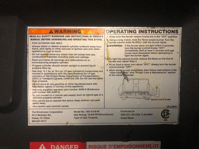 PORTABLE CAMPING STOVE - Propane dans BBQ et cuisine en plein air  à Région de Markham/York - Image 4