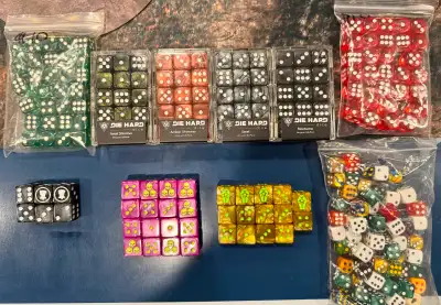 D6 Dice: Necrons GW official dice x14 - $50 Death guard dice x16 - $30 Imperial/crimson fist dice x6...