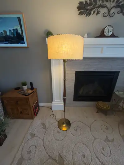 MCM Wood Fibreglass floor lamp, View more