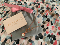 NEW! Ted Baker mother-of-pearl heart necklace, rose-gold