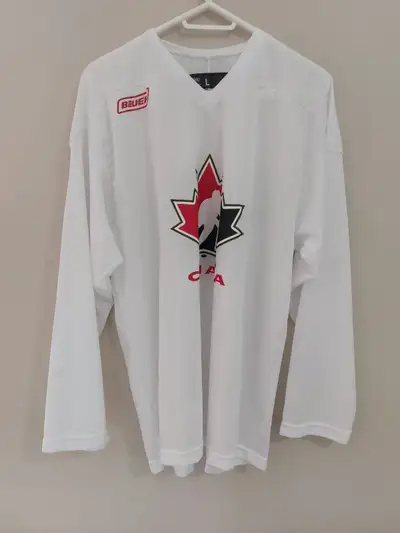 Size large Bauer Canada hockey jersey, View more