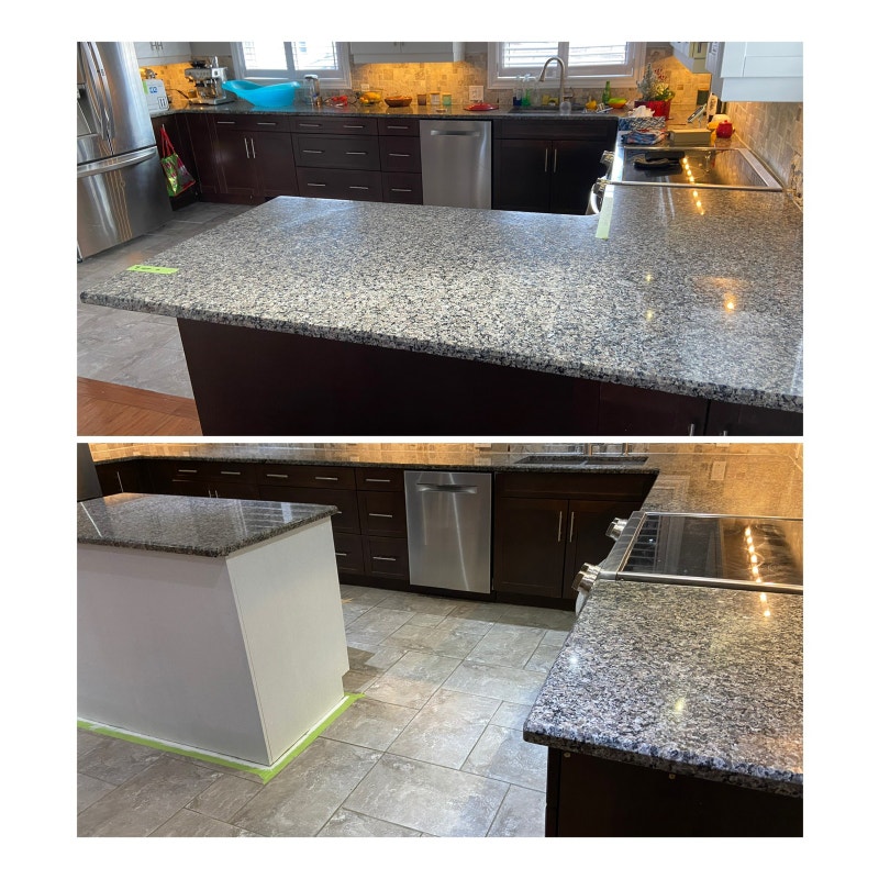 Marble granite quartz countertop sink cutting kitchen install