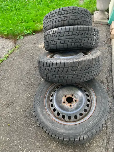 Set of 4 winter tires 215/60R16 in good shape $60 or best offer