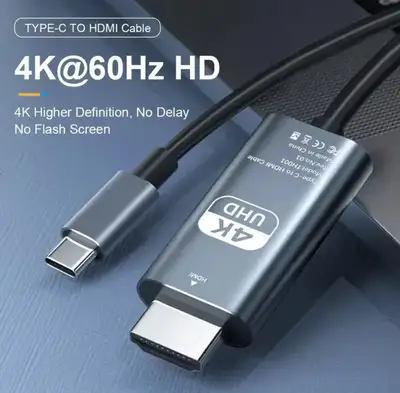 USB C to HDMI cable, 4K 60Hz, 2m Long, View more