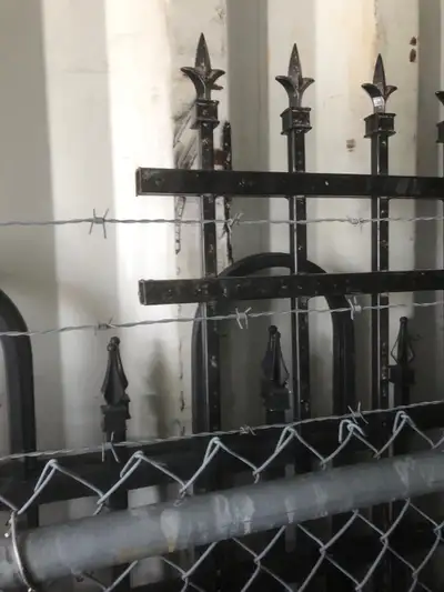 Steel fencing sections For sale $300 .00 obo for all 7 piece Barb wire top chain link as well Price...