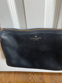 Kate Spade Small Black Leather Cross Body Bag. 10X7 Inches.