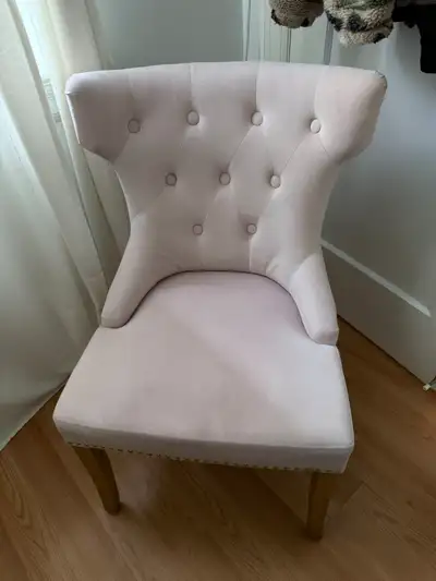 Pier 1 Blush Pink Velvet Accent Chair - Tufted Wing Back, View more