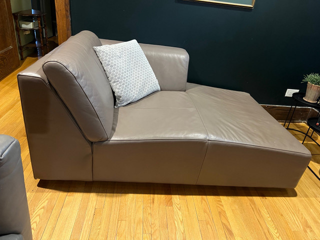 EQ3 Morten Chaise LH full grain leather in Mink in Couches & Futons in Winnipeg - Image 4