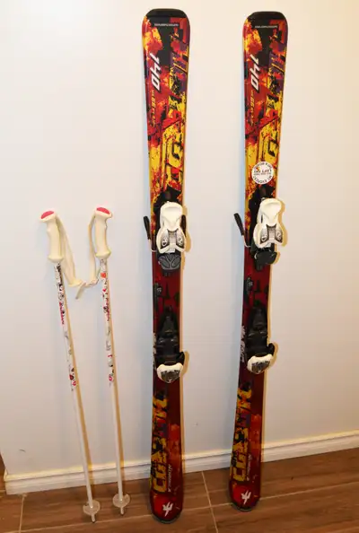 140cm Long Nordica Hot Rod Jr. - Junior or Youth Skis with Poles, View more