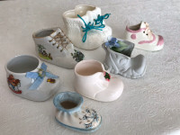 Porcelain baby shoe collection