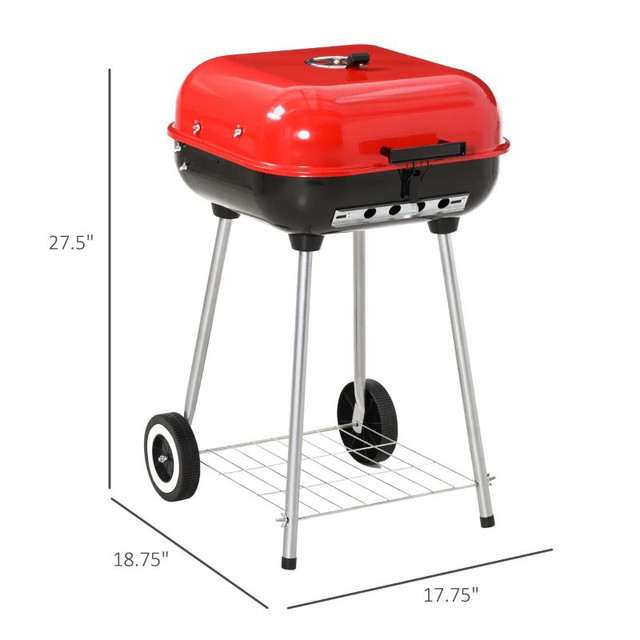 Charcoal BBQ Grill, Portable Kettle Barbecue Smoker with Lid, Wh in BBQs & Outdoor Cooking in Markham / York Region - Image 2