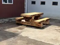 For sale log picnic table 