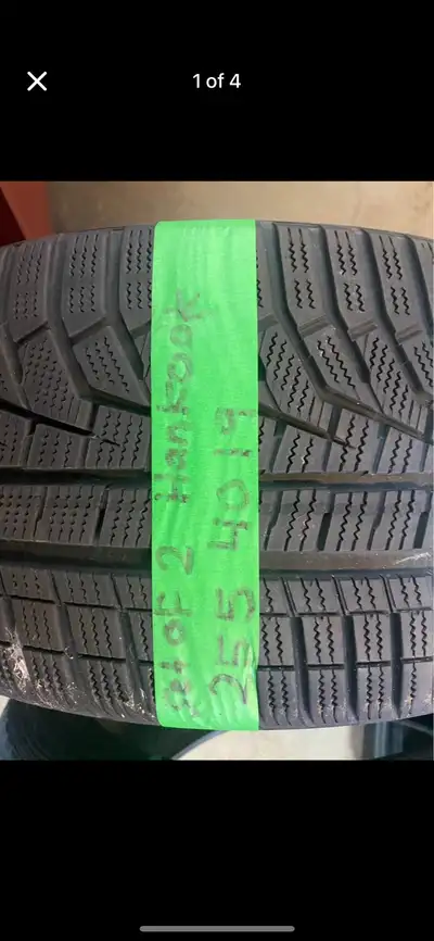 Two 255 40 19 Hankook winter tires made 2019 $260 installed 6mm or 7/32nds