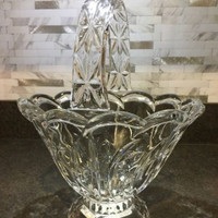 Beautiful Stunning Fifth Avenue Crystal Basket ~ POLAND ~ MINT