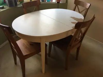 Oval solid oak table, View more