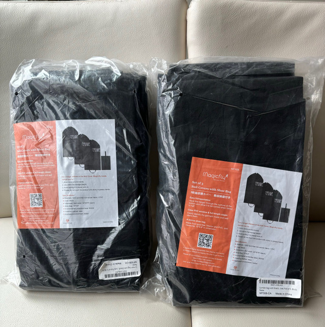 Suit Cover Garment Bags with Shoe Bags (6) **NEW** in Other in Markham / York Region