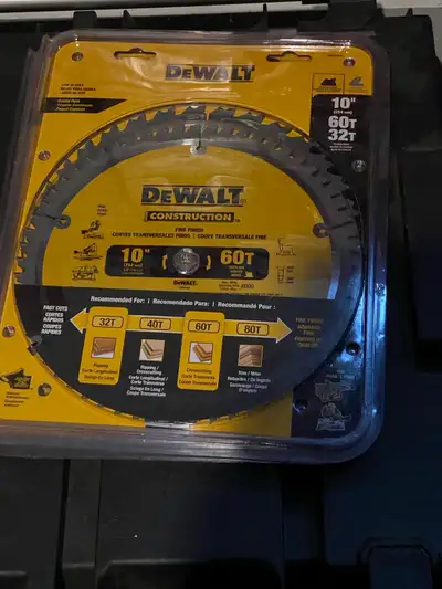 DEWALT Construction Mitre Circular Saw Blade 2-Pack 32T 60T, View more