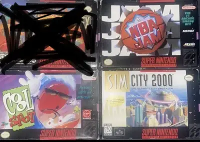 SUPER NINTENDO CIB IN BOX RARE GAMES COOL SPOT NBA JAM SIM ROAD, View more