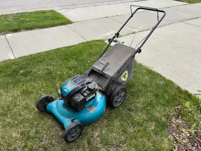 Good condition. Gas lawn mower. Takes a couple pulls to start.