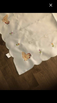 Easter chicken motif 31”X31” tablecloth 