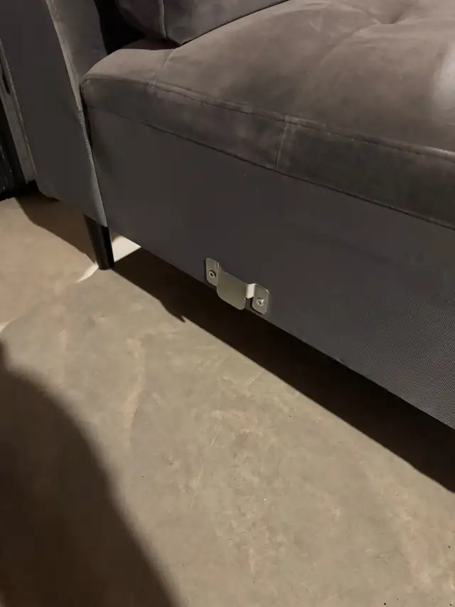 Grey velvet sectional- Structube Kinsey model in Couches & Futons in Edmonton - Image 6