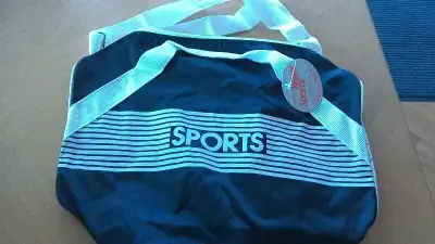 Sac sport en toile 16" x 6" Noir x 9" de haut NEUF  (160420-77), View more