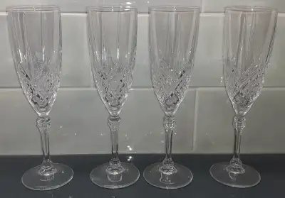 4 CRISTAL D'ARQUES FONTENAY CHAMPAGNE FLUTES GLASSES 16 CL / 5.7, View more