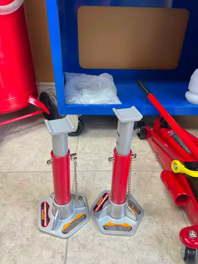 T430010L Big Red Aluminum and Steel Jack Stands: 3 Ton Capacity,, View more