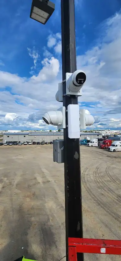 Security camera and audio setup, View more