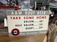 Original A&W root beer sign 