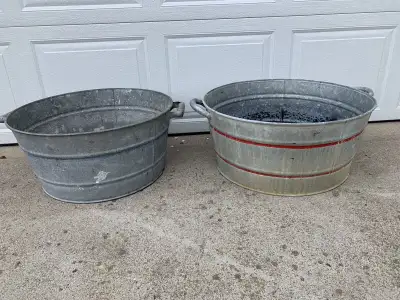 Vintage Galvanized Washtubs, View more