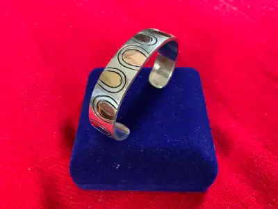 Vintage Solid Sterling Silver Rose Gold Bracelet, View more