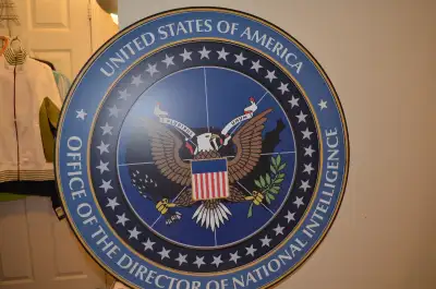 SCREEN USED HIGH DENSITY FOAM OFFICE OF THE DIRECTOR OF NATIONAL INTELLIGENCE SIGN ABOUT 3 FET WIDE