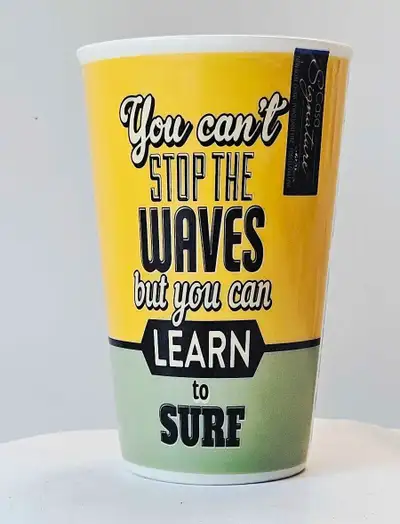 Surf Inspirational Quote Coffee Mug 5-1/2" Tall USED , View more