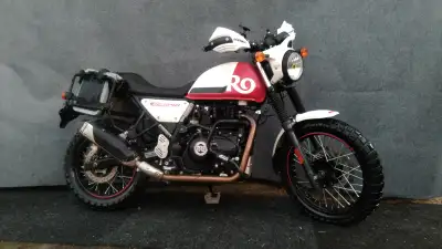 royal enfield himalayan scram 411 bike adventure trail dual sport purpose street legal off road upri...