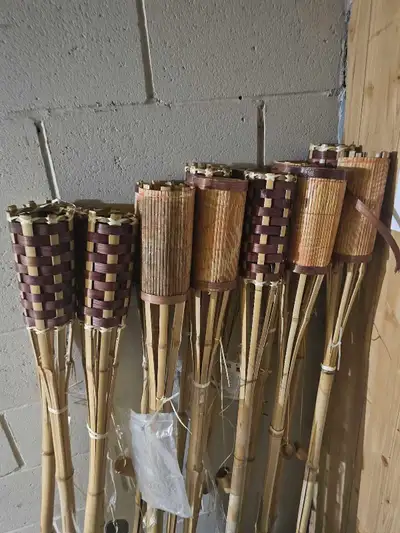 Bamboo Tiki Torches (Set of 14), View more