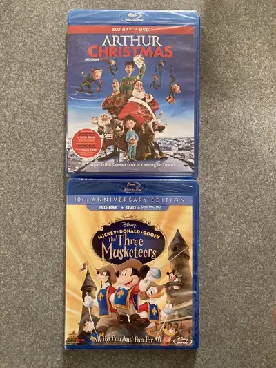 New Disney Bluray Three Musketeers Mickey Mouse Arthur Christmas, View more