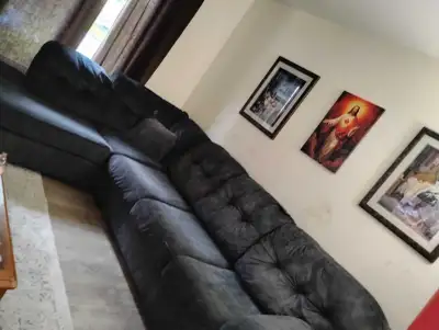 large dark sectional, View more