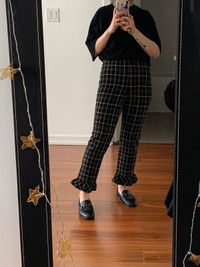 Zara checkered cropped pants