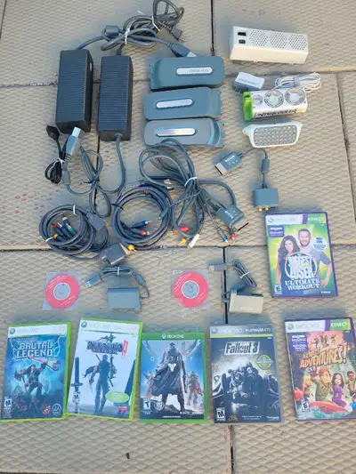 3 hard drives 1 Transfer kit 3 xbox 360 games 2 Kinect games 1 xbox one game 2 video cables 1 audio...